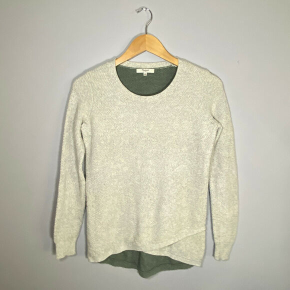 Madewell Women's XS Textured Sweater Two-Tone Layered Look Long Sleeve - Picture 1 of 10